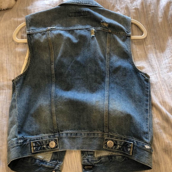 3x1 Distressed Denim Vest - Picture 2 of 3